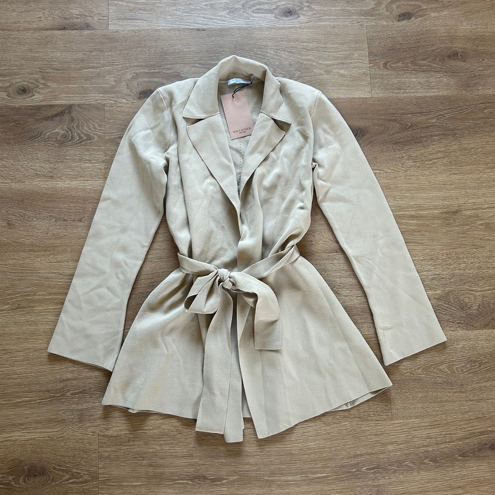 NWT M.M.LaFleur The Merritt Wrap Jardigan Jacket - Latte Beige